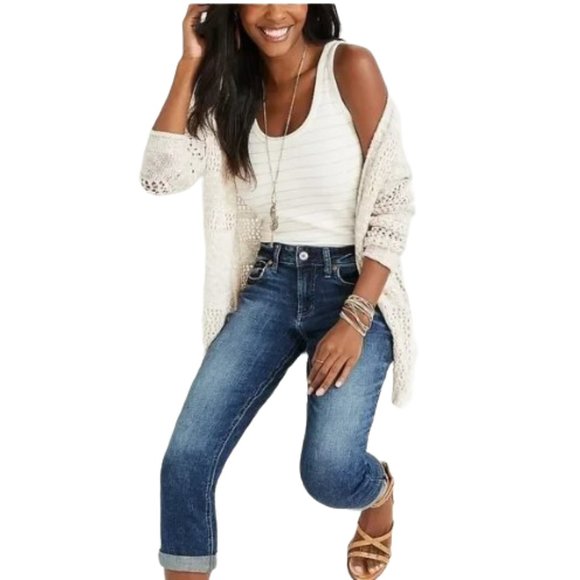 EUC Silver Natsuki Cuffed Denim Capri Jean - Picture 1 of 9